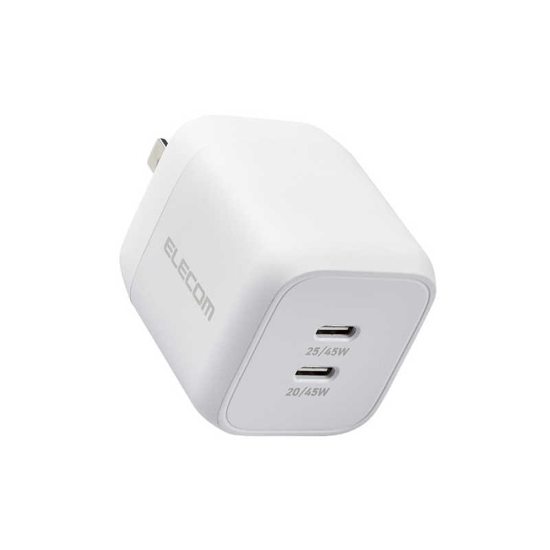 エレコム ELECOM USB Type-C 充電器 PD PPS対応 合計出力 45W Type C ×2 ホワイト MPA-ACCP4245WH