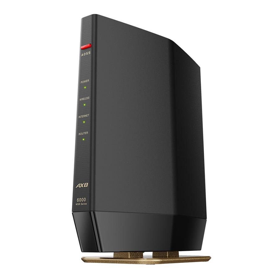 バッファロー BUFFALO 無線LANルーター Wi-Fi 6 プレミアムモデル 4803+1147Mbps マットブラック WSR-6000AX8P-MB