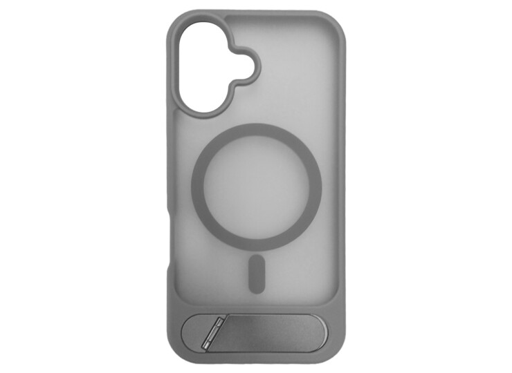 Lazos ラソス iPhone16 マグネット対応スマホケース グレー L-MGSCI16-GY