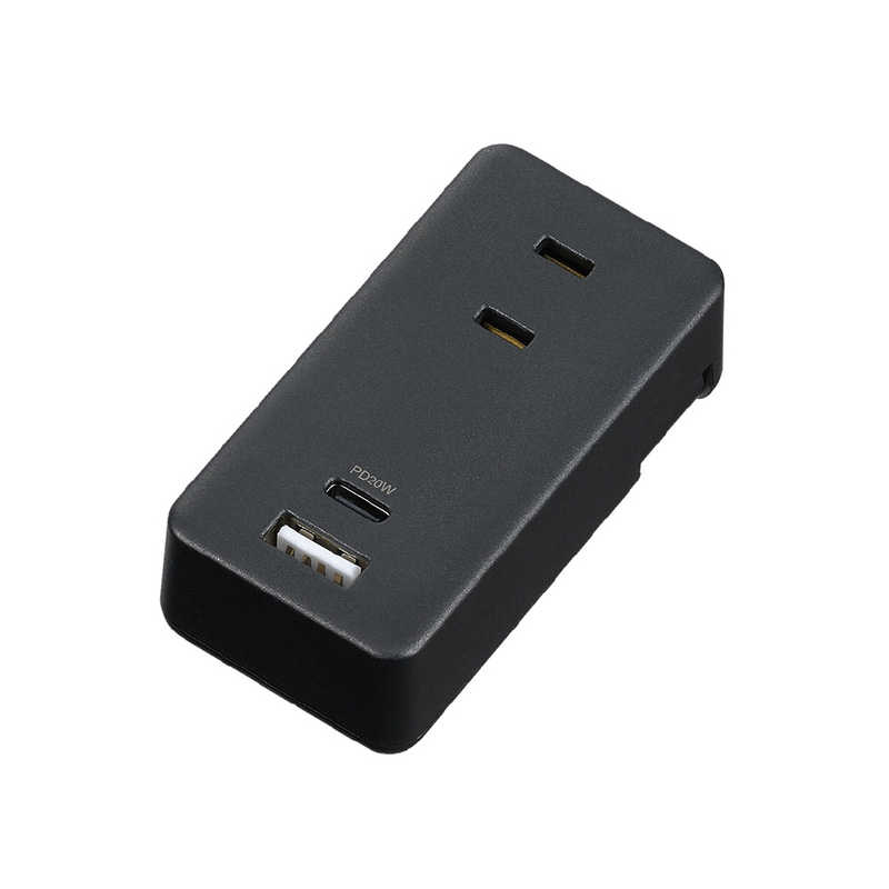 ヤザワ YAZAWA 極小USBタップ2個口PD20W ブラック H5FS400PD20BK