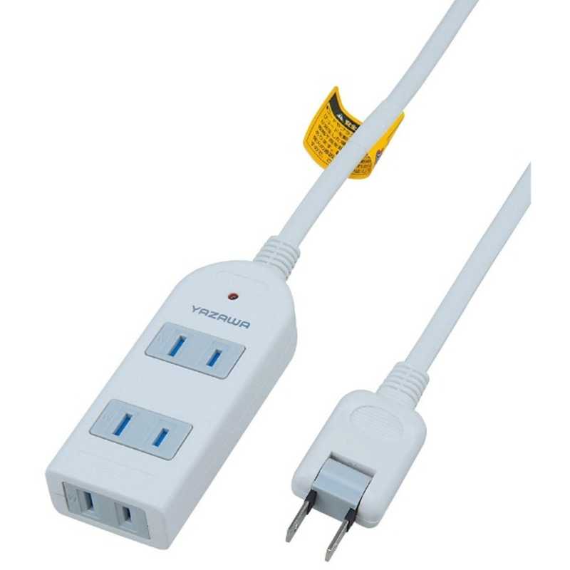 ヤザワ YAZAWA 雷サージ付電源タップ (2ピン式･3個口･2m･ホワイト) Y02KS302WH