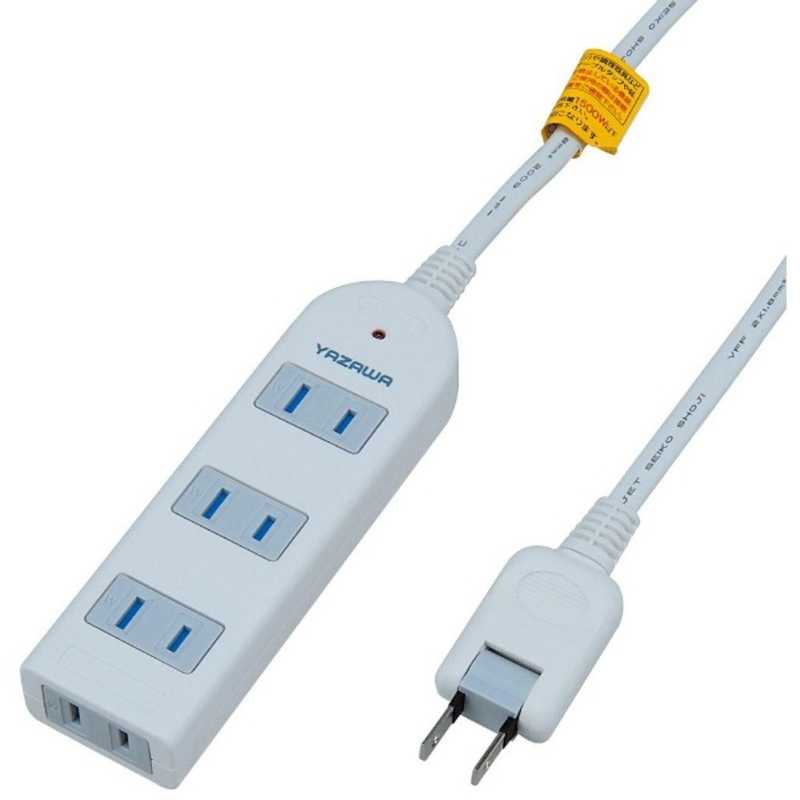 ヤザワ YAZAWA 雷サージ付延長コード･タップ 4個口 1m 白 Y02KS401WH