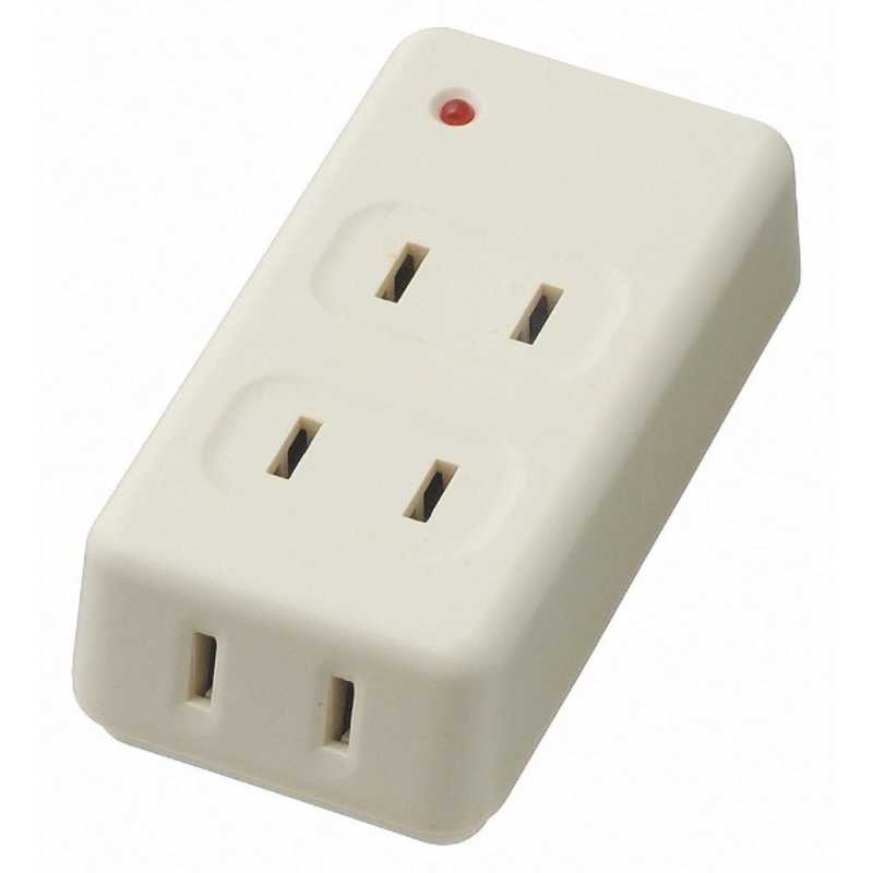 ヤザワ YAZAWA 雷サージ付フロントタップ３個口白 ホワイト Y02FUK300WH