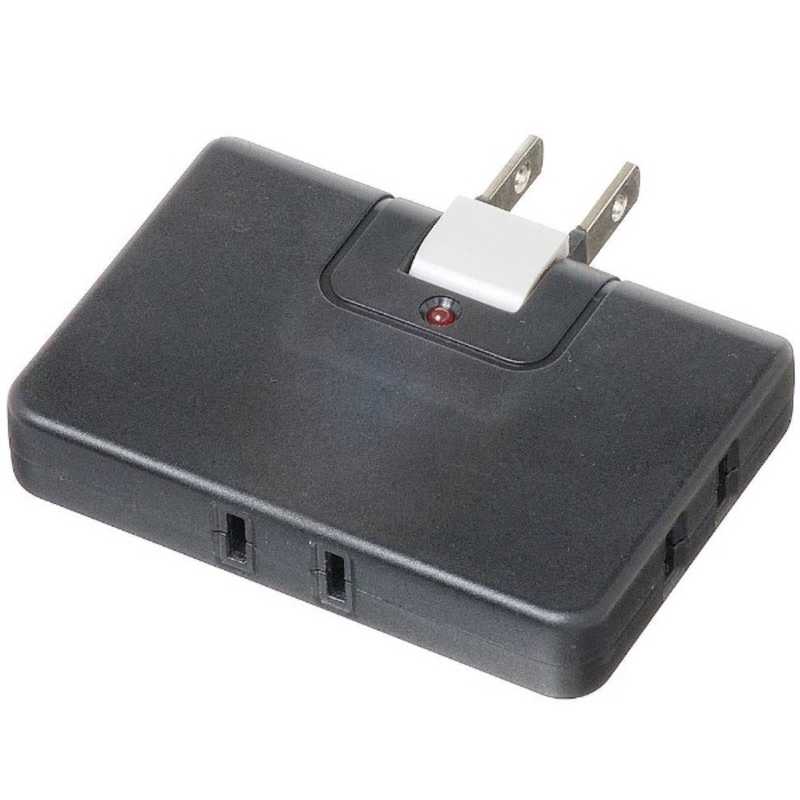 ヤザワ YAZAWA 雷サージ付コーナータップ(3個口) ブラック Y02CK300BK