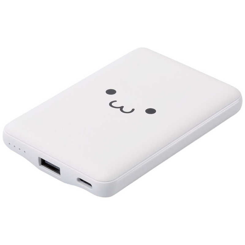 エレコム ELECOM 薄型コンパクトモバイルバッテリー(5000mAh/3A/C×1+A×1) しろちゃん(ホワイト×ブラック) DE-C45-5000WF