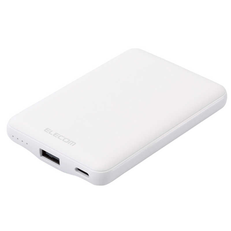 エレコム ELECOM 薄型コンパクトモバイルバッテリー(5000mAh/3A/C×1+A×1) ホワイト DE-C45-5000WH