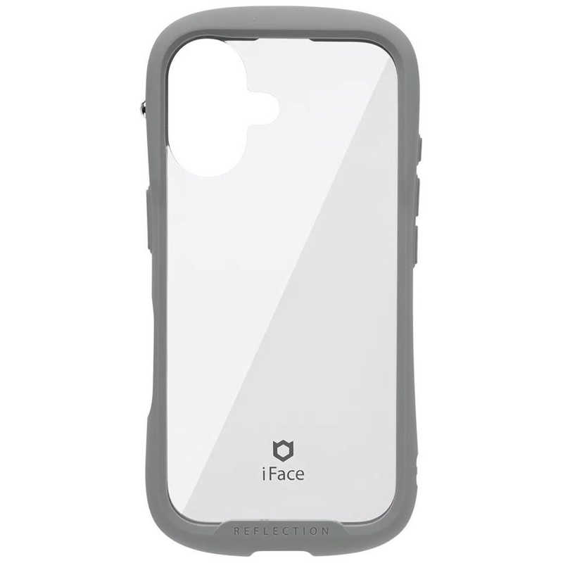 ハミィ HAMEE iPhone 16用強化ガラスクリアケース IFACE REFLECTION グレー 41-979624