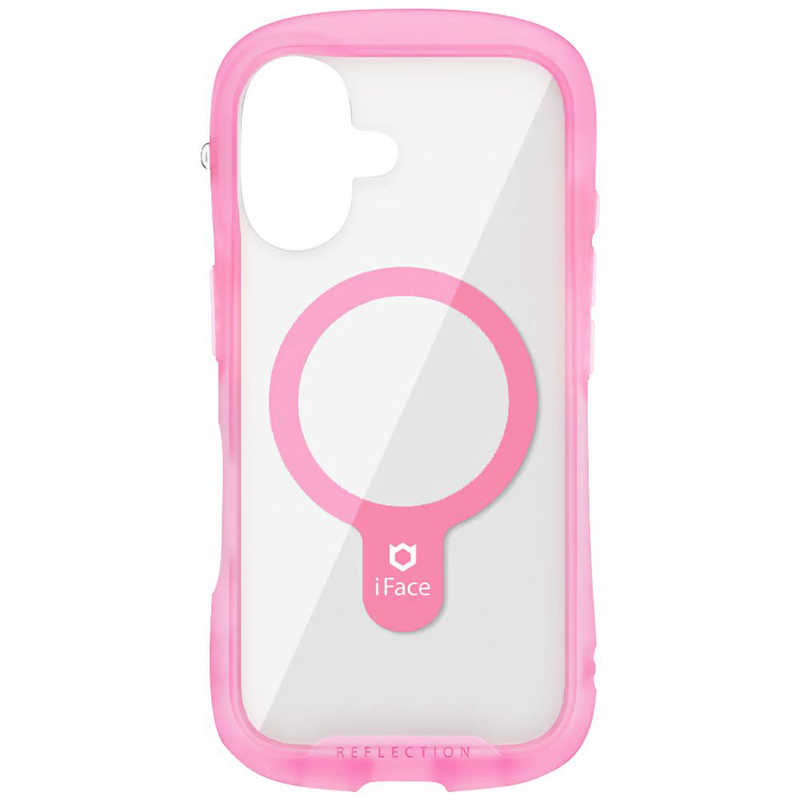 ハミィ HAMEE iPhone 16用MAGSYNQ強化ガラスクリアケース I FACE REFLECTIONNEO クリアピンク 41-980248