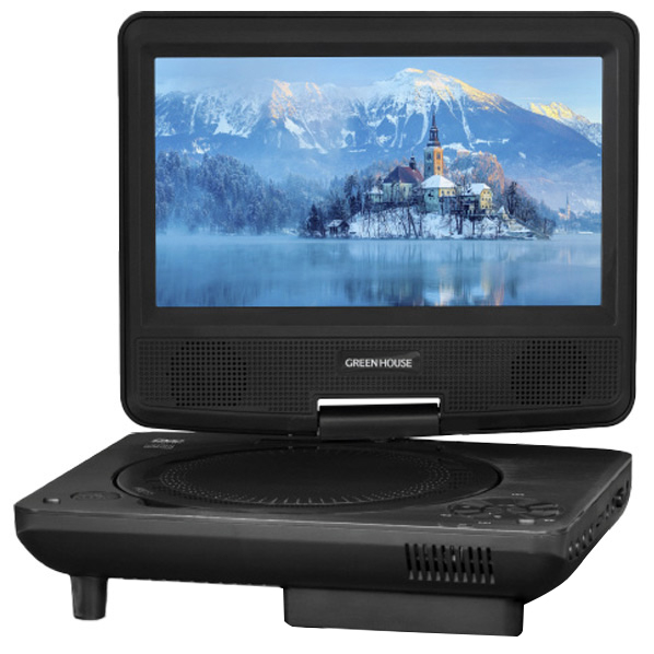 グリーンハウス GREEN HOUSE ポータブルDVDプレーヤー ブラック GH-PDV7R-BK