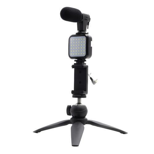 エツミ VLOGスターターキットβベータ マイク・LEDライト・ホルダー・テーブル三脚 VE-2256