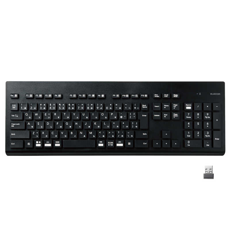 エレコム ELECOM 洗える 抗菌 無線キーボード TK-WS02DMKBK