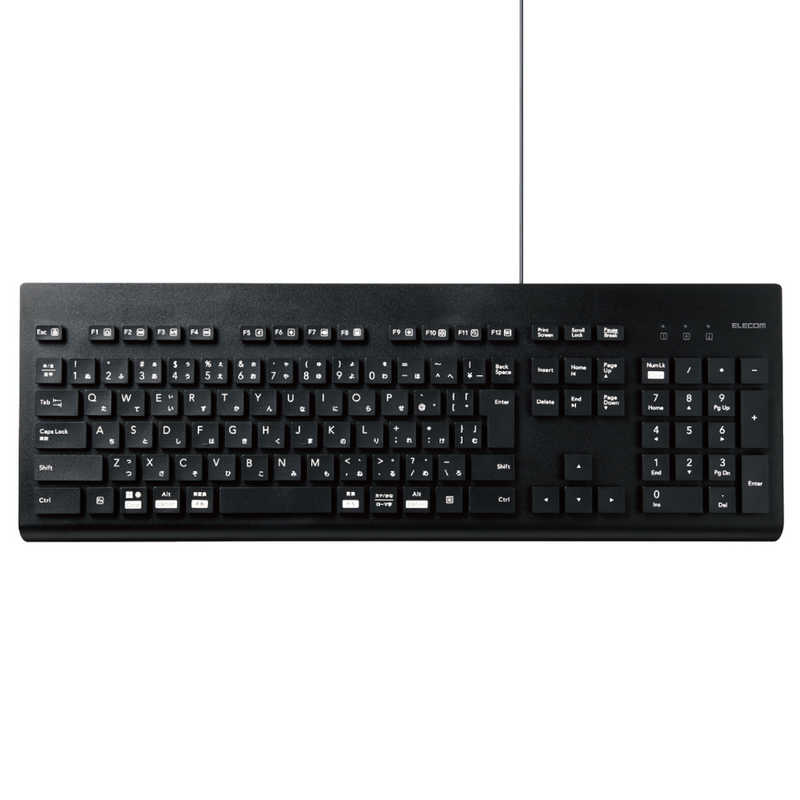エレコム ELECOM 洗える 抗菌 有線キーボード TK-WS01UMKBK