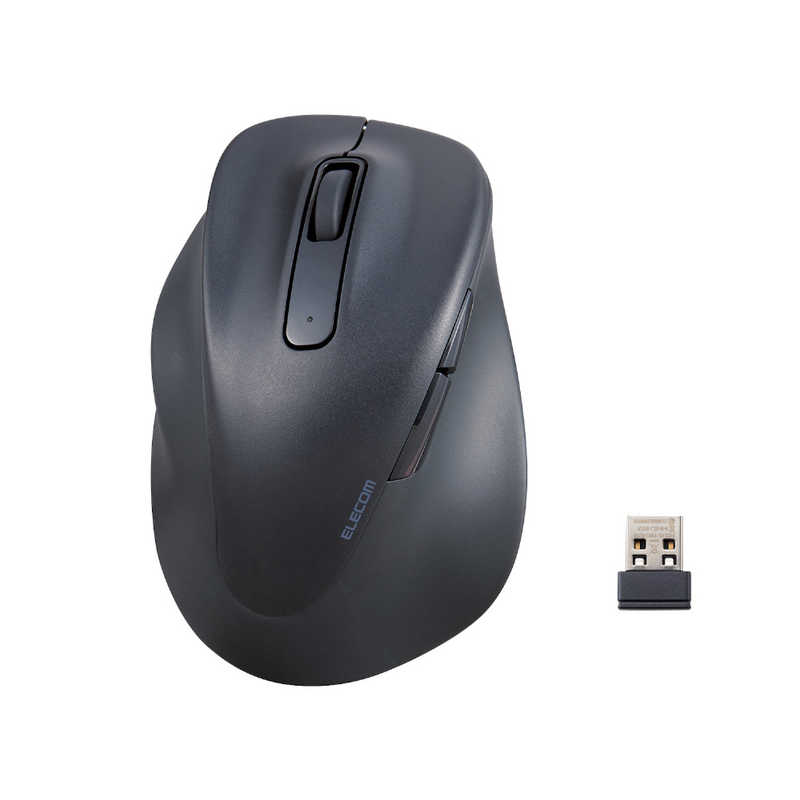 エレコム ELECOM 静音 2．4GHz無線マウス EX-G 5ボタン Lサイズ(左手用) ブラック M-XGL31DBSKBK