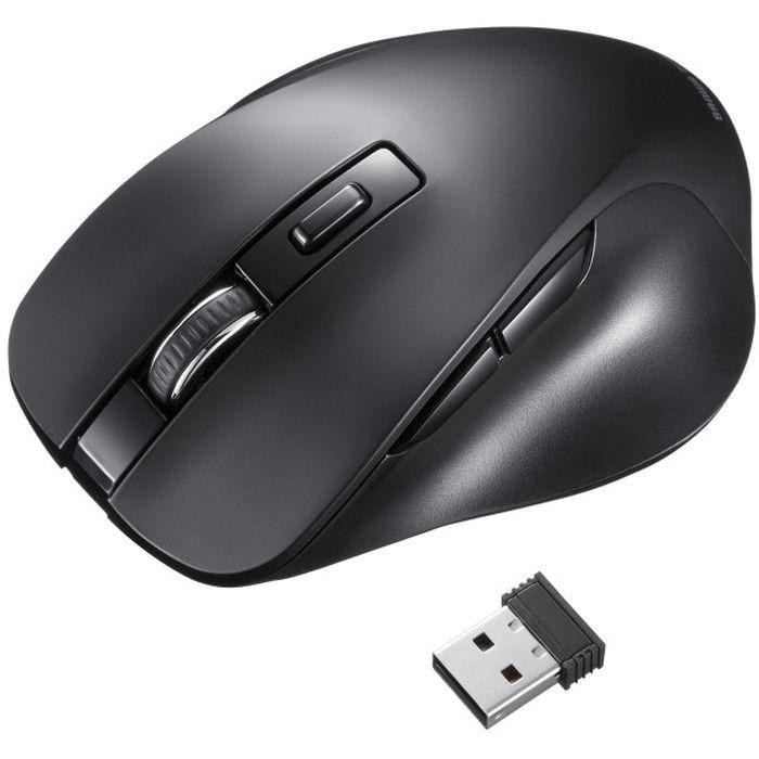 サンワサプライ Sanwa Supply ワイヤレスブルーLEDマウス（5ボタン・ブラック）MA-WB518BK