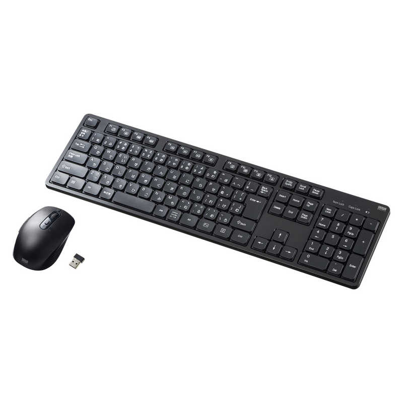 サンワサプライ?SANWA?SUPPLY?ワイヤレス静音キーボードマウスセット（テンキーあり）SKB-WL37SETBK