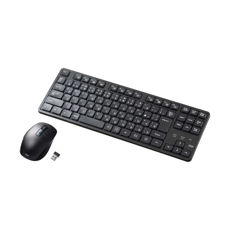 サンワサプライ?SANWA?SUPPLY?ワイヤレス静音キーボードマウスセット（テンキーなし） SKB-WL38SETBK