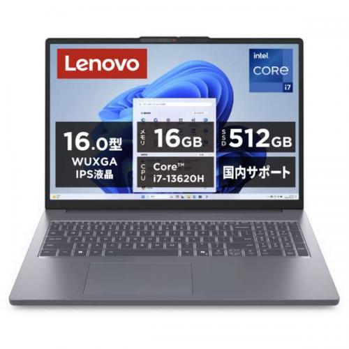 レノボ・ジャパン Lenovo ノートパソコン 16.0型 IdeaPad Slim 3i Gen10 ルナグレー 83K20019JP