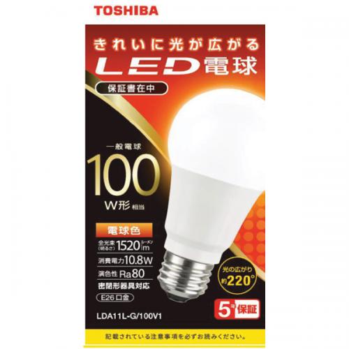 東芝 TOSHIBA LED電球 100W 電球色 E26 LDA11L-G/100V1