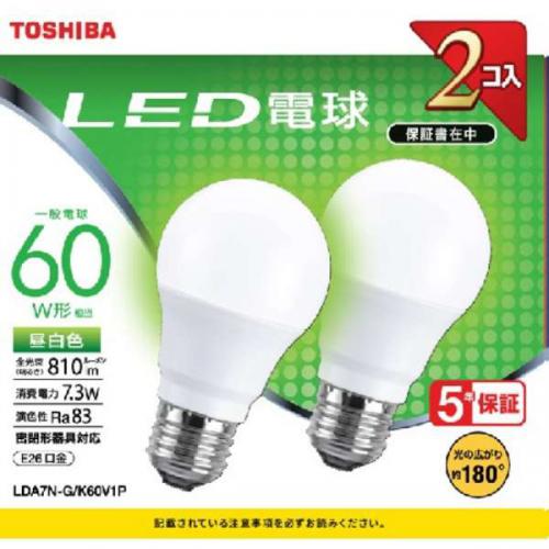 東芝 TOSHIBA LED電球 E26 昼白色 LDA7N-G/K60V1P