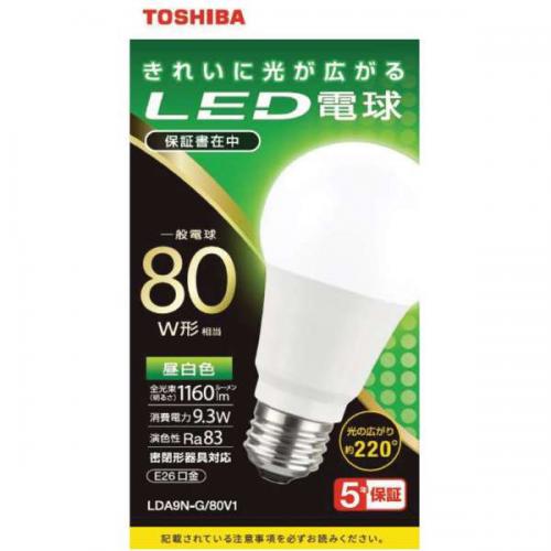 東芝 TOSHIBA LED電球 全方向 昼白色 80W形相当 LDA9N-G/80V1
