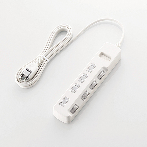 エレコム ELECOM ほこり防止シャッター・個別スイッチ付 省エネタップ 4個口 3m ホワイト T-E6A-2430WH