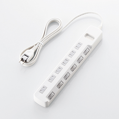 エレコム ELECOM ほこり防止シャッター・個別スイッチ付 省エネタップ 6個口 2m ホワイト T-E6A-2620WH