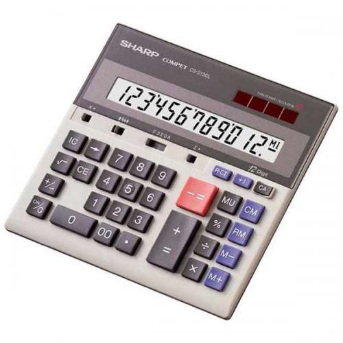 シャープ SHARP セミデスクタイプ電卓 コンペット CS-2130L