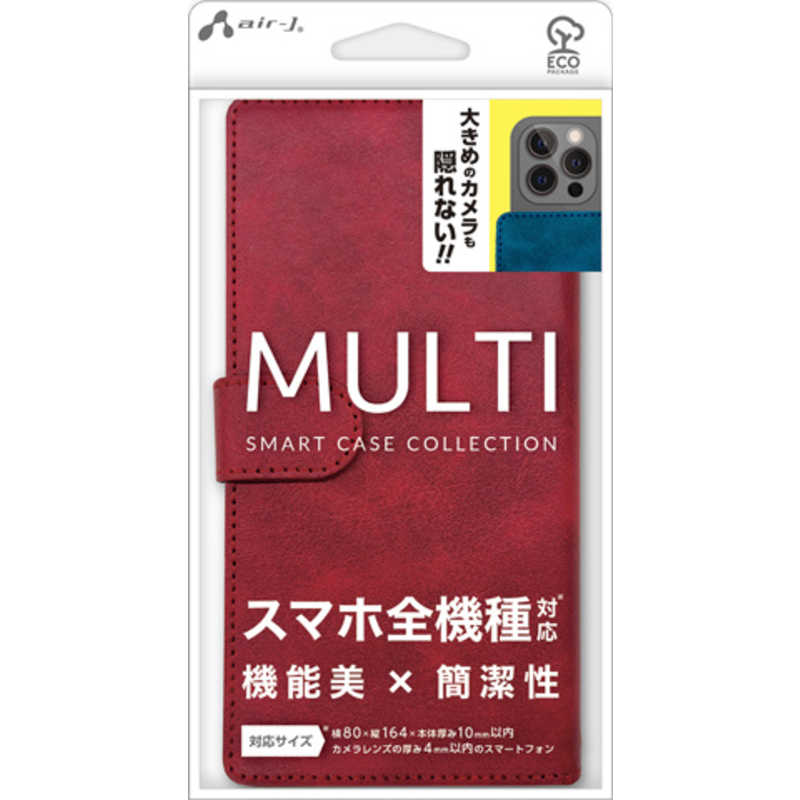 エアージェイ air-j 汎用スマホケース RD ACLAM5RD