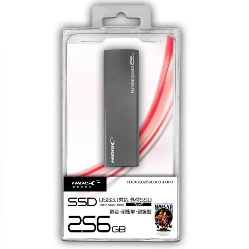 ハイディスク HIDISC USB3.1 Type-C対応外付けSSD 256GB HDEXSSD256G30CJP3