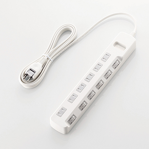 エレコム ELECOM ほこり防止シャッター・個別スイッチ付 省エネタップ 6個口 3m ホワイト T-E6A-2630WH