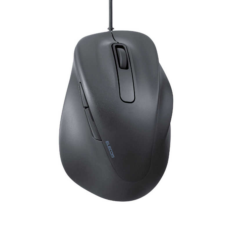 エレコム　ELECOM 有線マウス 静音 抗菌 5ボタン XLサイズ Windows Mac ChromeOS対応 医師監修 EX-G ブラック M-XGXL30UBSKCBK