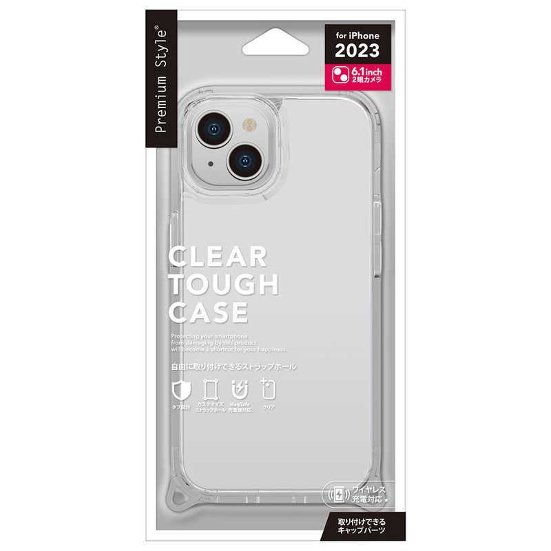 PGA iPhone 15用クリアタフケース クリア PG-23APT04CL