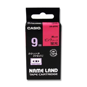 カシオ CASIO ネームランド用テープカートリッジ 蛍光ピンクテープ 黒文字  蛍光色テープ XR-9FPK