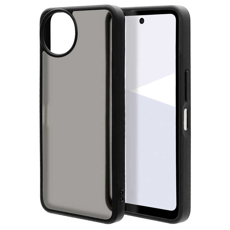 ラスタバナナ AQUOS wish5用ハイブリッドケース TPU×PC ブラック*フロストブラック 8824AW5HPFBK