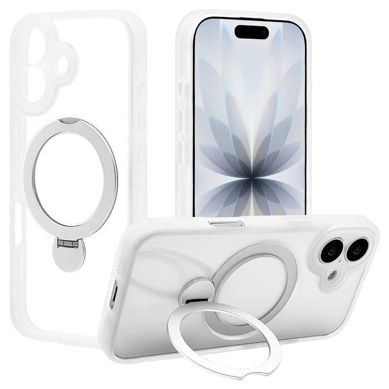 ラスタバナナ iPhone 17用ZEROSAFE 極 回転スタンド 磁力充電対応 ホワイト 8893IP5AZSWH