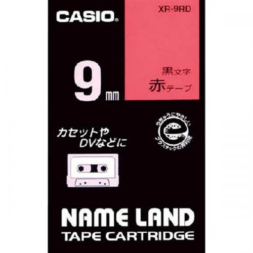 CASIO NAME LAND スタンダードテープ 赤テープ 黒文字 9mm XR-9RD カシオ ネームランド