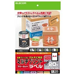ELECOM フリーカットラベル マルチプリント A4 20枚 EDT-FKM エレコム