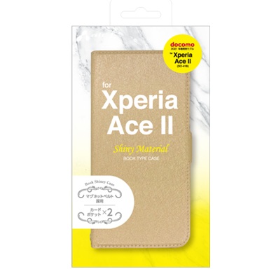 エアージェイ air-j XperiaAceII専用シャイニー手帳型ケース AC-SO41B SHY SG