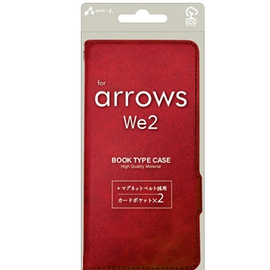 エアージェイ air-j arrows We2用 手帳型ケース AC-WE2-PB RD