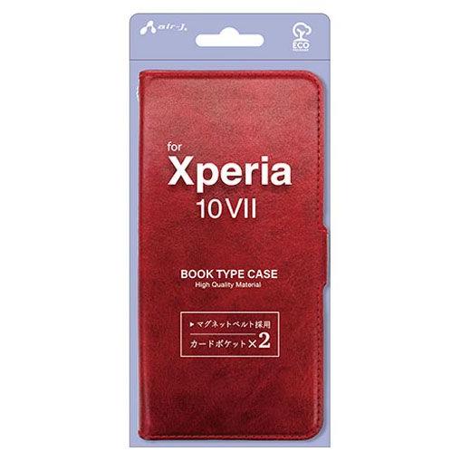エアージェイ air-j Xperia 10VII用手帳型ケース レッド AC-XP107 PB RD
