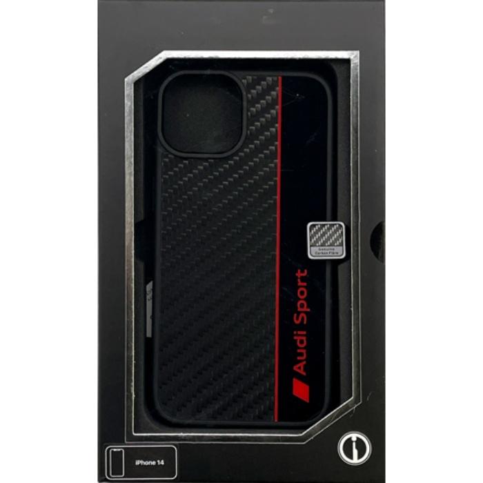 エアージェイ air-j アウディ R8 iPhone14用 リアルカーボン 背面ケース AUS-TPUPCIP14-R8-D1- BK