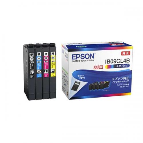 エプソン EPSON 純正インクカートリッジ 電卓 4色パック 大容量 IB09CL4B