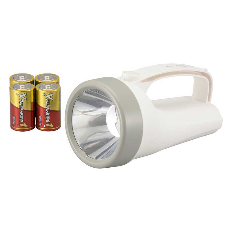 オーム電機 LED強力ライト 350ルーメン 単1形乾電池×4本付属 LPP-1435B7