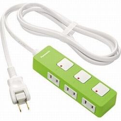 Panasonic 配線器具 ザ・タップ Z 3個口 2m グリーン WHS2523GP パナソニック