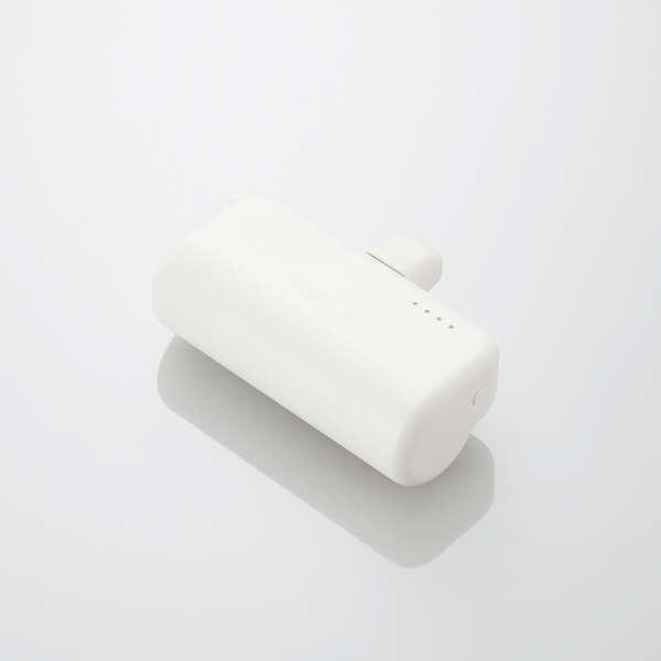 エレコム ELECOM 直挿しできるモバイルバッテリー USB Type-Cプラグ(5000mAh) シルバーホワイト DE-C43L-5000SWH