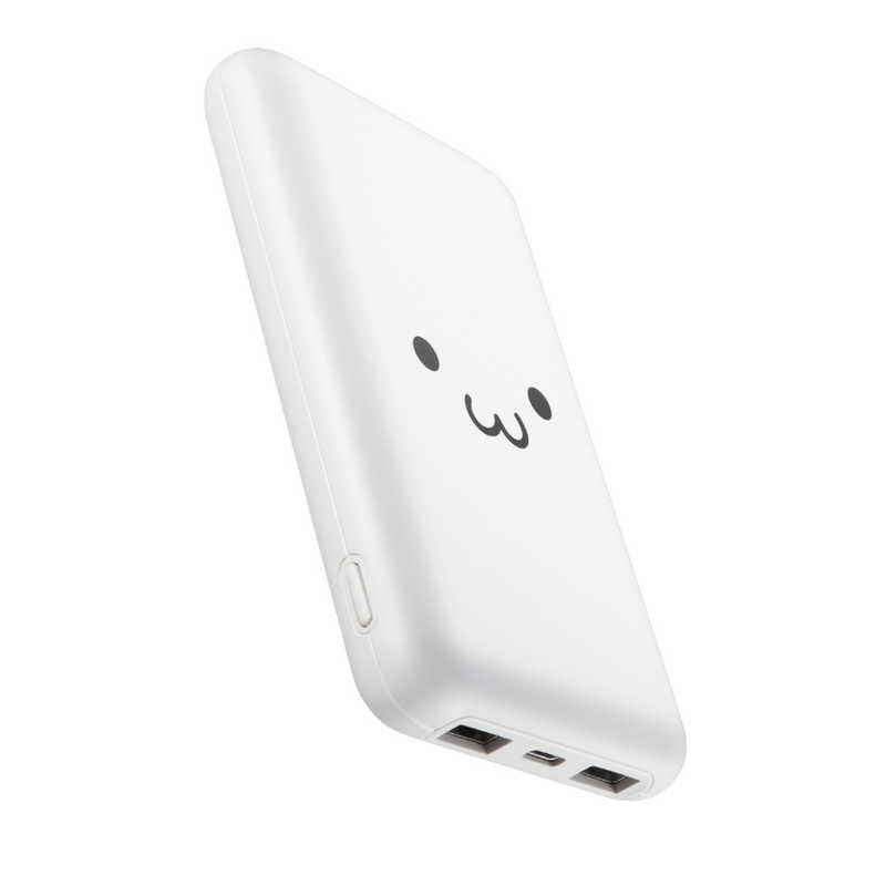 エレコム ELECOM 薄型コンパクトモバイルバッテリー(10000mAh/20W/C×1+A×2) しろちゃん DE-C44-10000WF