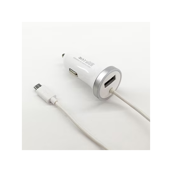 エアージェイ air-j シガーチャージャーmicroUSBケーブル1.5ｍ＋USB1ポート 2.4A DKJ-24SP WH