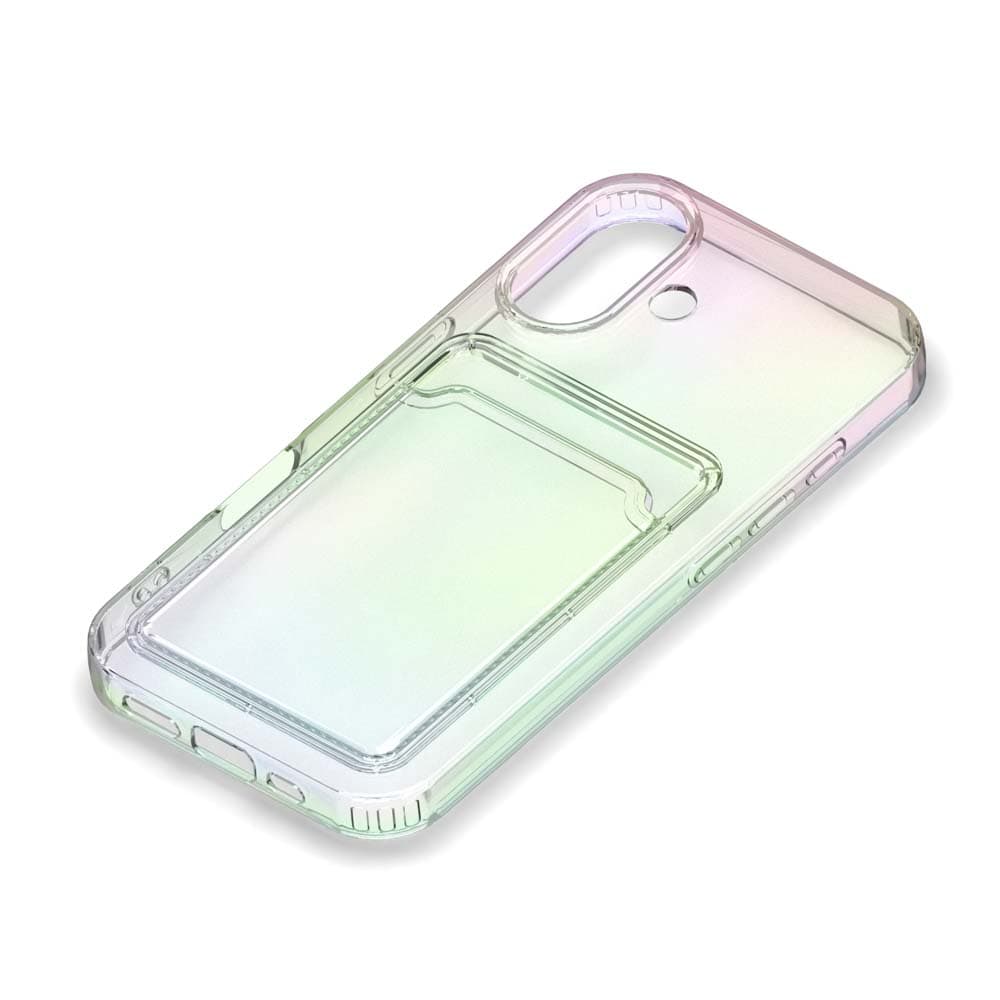 PGA iPhone 16(6.1インチ)クリアポケットケース Premium Style オーロラ PG-24ACTP02AR