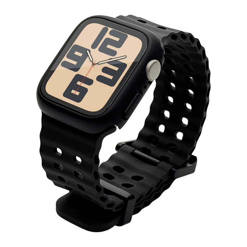 ラスタバナナ RastaBanana Apple Watch 4-10/SE1-2 38/40/41/42(10のみ)mm用シリコンバンド ブラック RBLAW4007BK