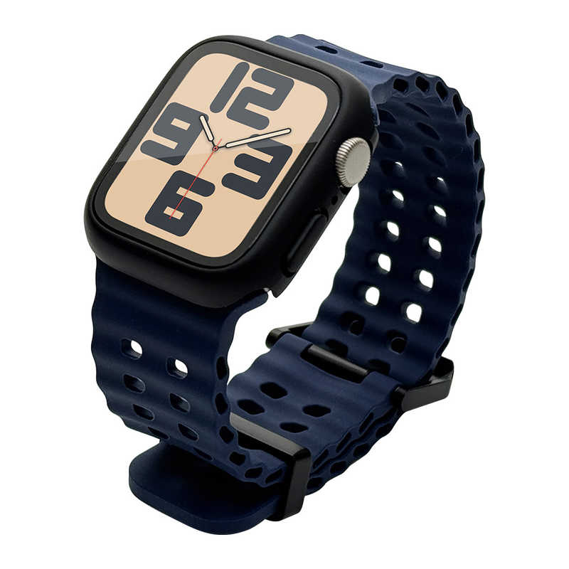 ラスタバナナ RastaBanana Apple Watch 4-10/SE1-2 38/40/41/42(10のみ)mm用シリコンバンド ネイビー RBLAW4007NV